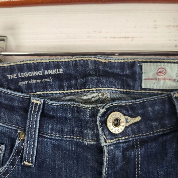 AG Adriano Goldschmied The Legging Ankle Jeans 26R Womens Low Rise Dark Wash - Picture 6 of 11